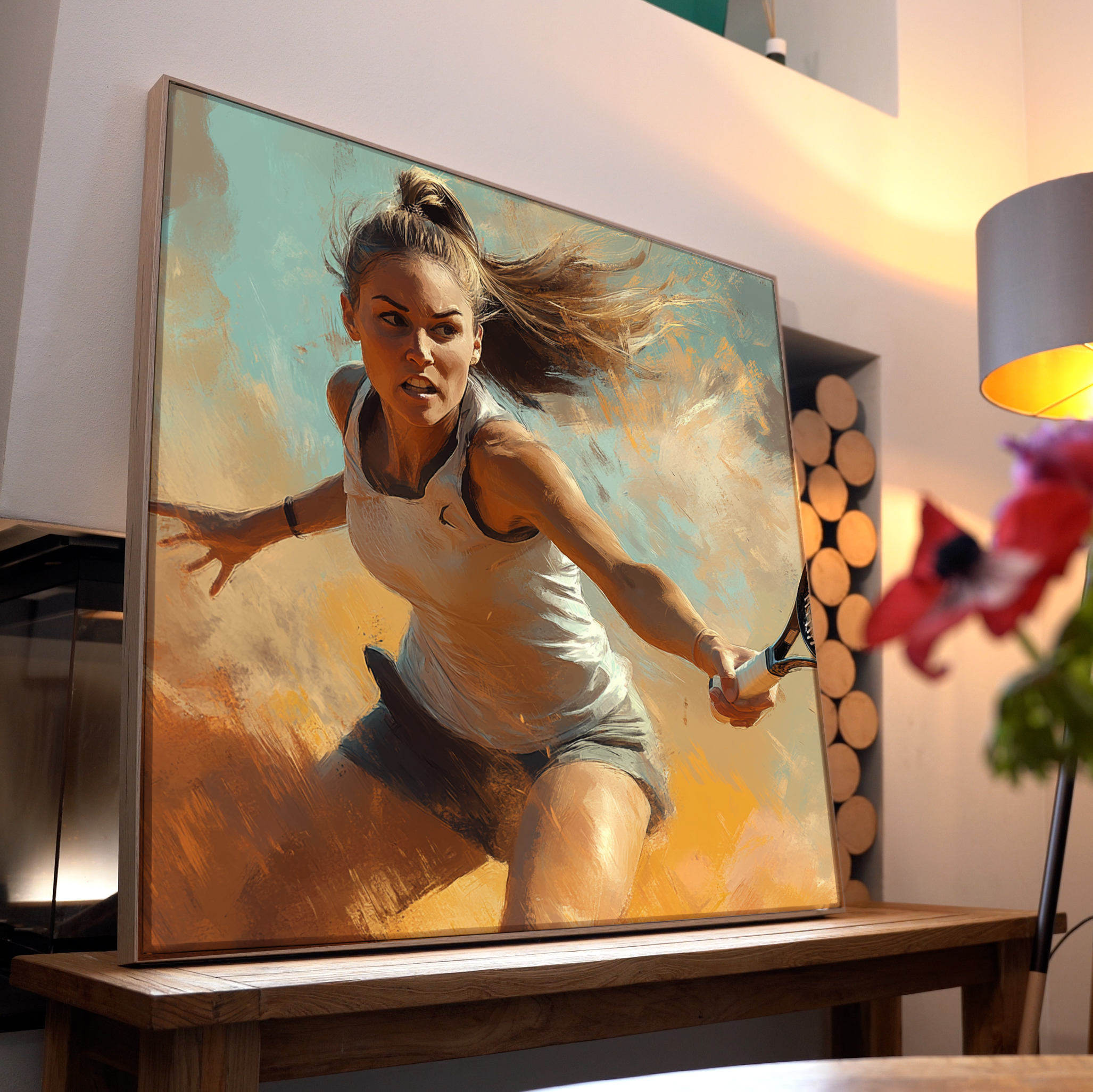 Tennis Spielerin Illustriert | LED Bild