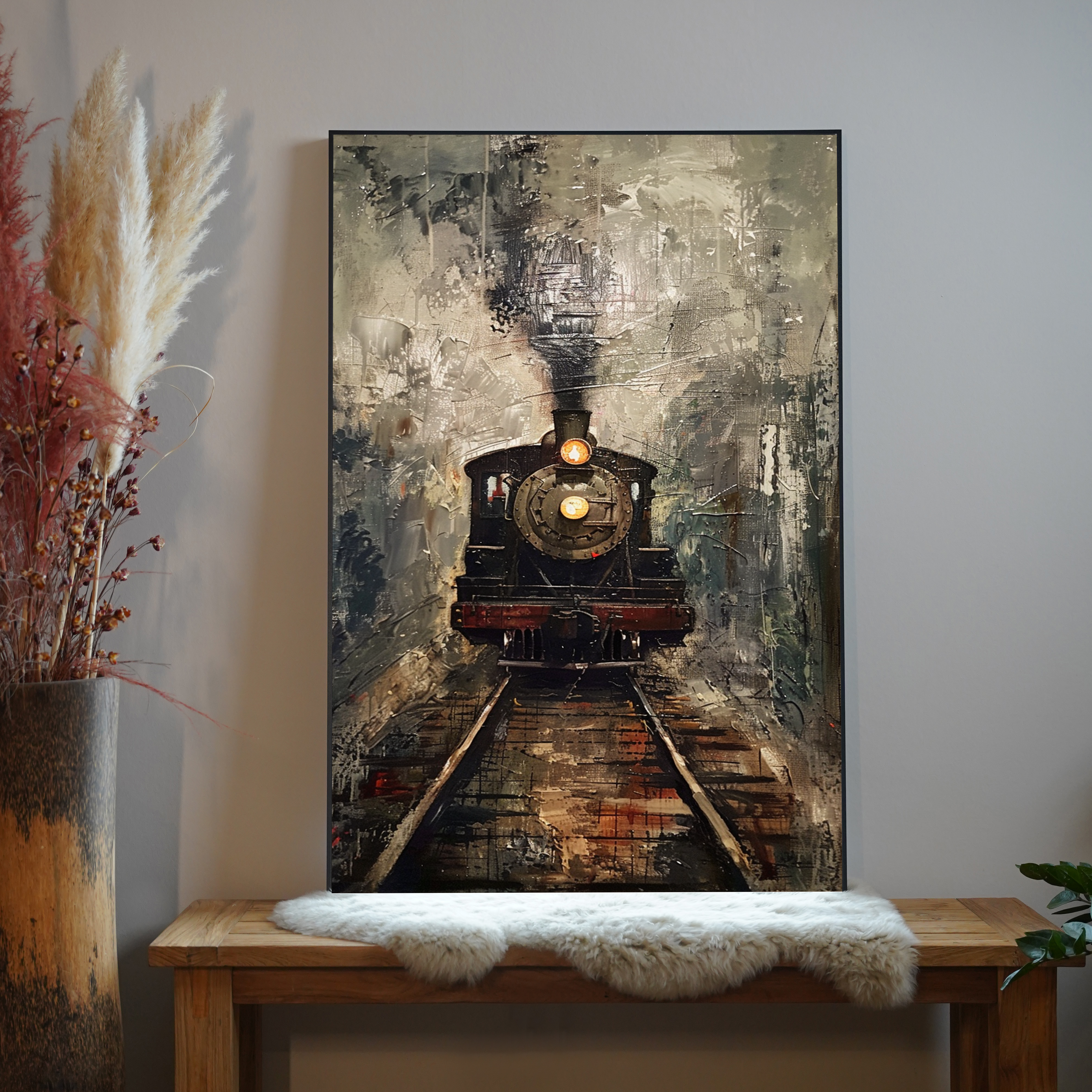 Eisenbahn Ölgemälde 1 | LED Bild