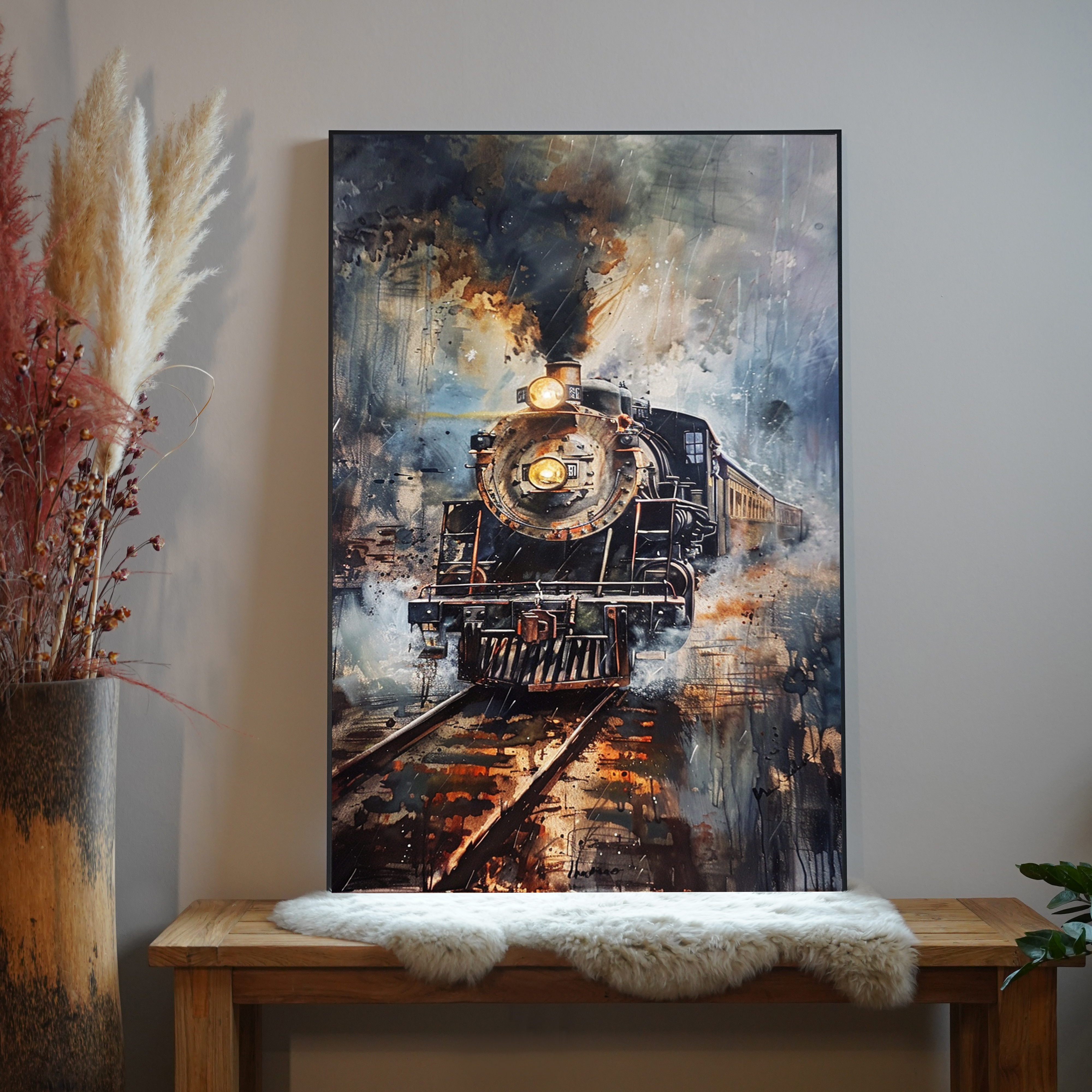 Eisenbahn Ölgemälde 2 | LED Bild