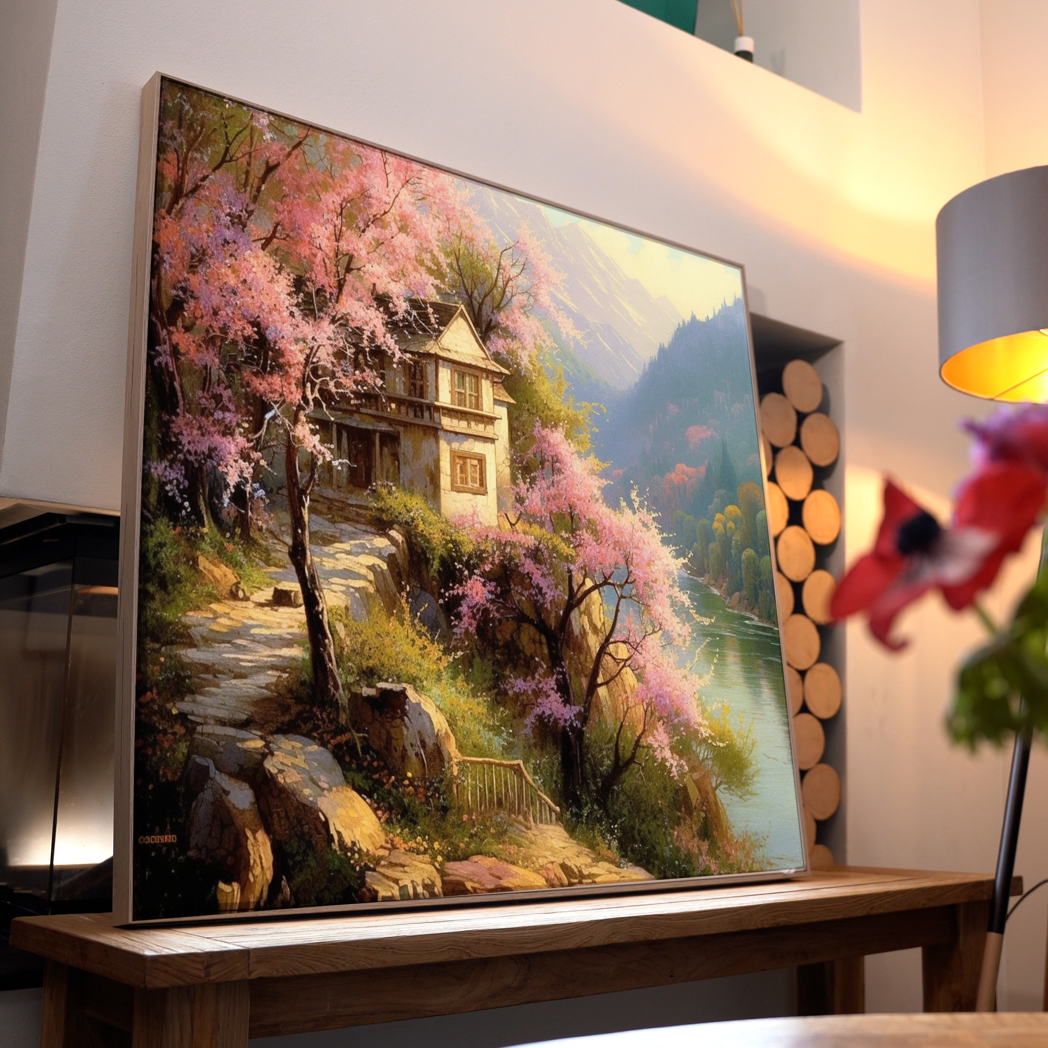 Haus Natur Ölgemälde 1 | LED Bild