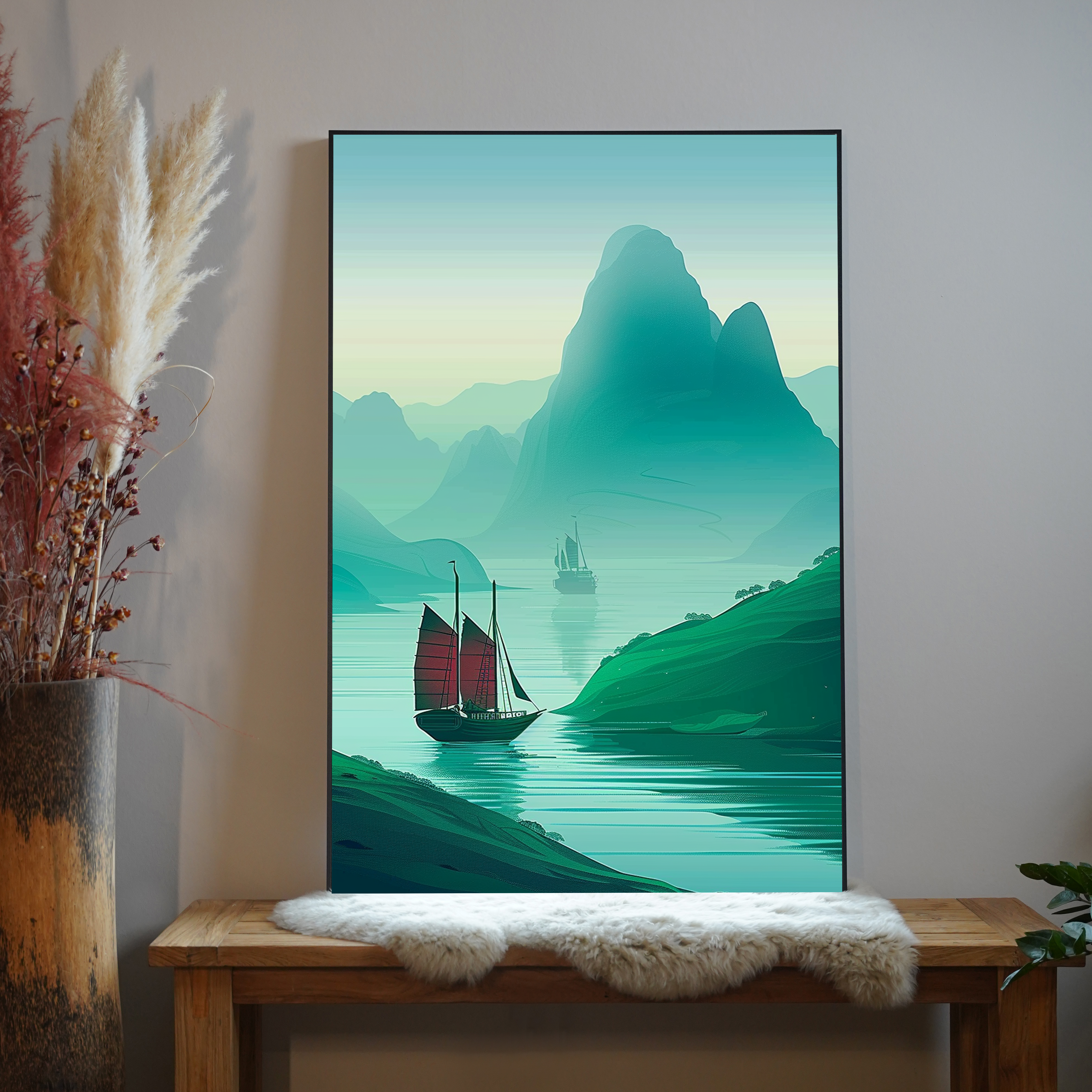 Asiatisches Schiff Illustriert 1 | LED Bild