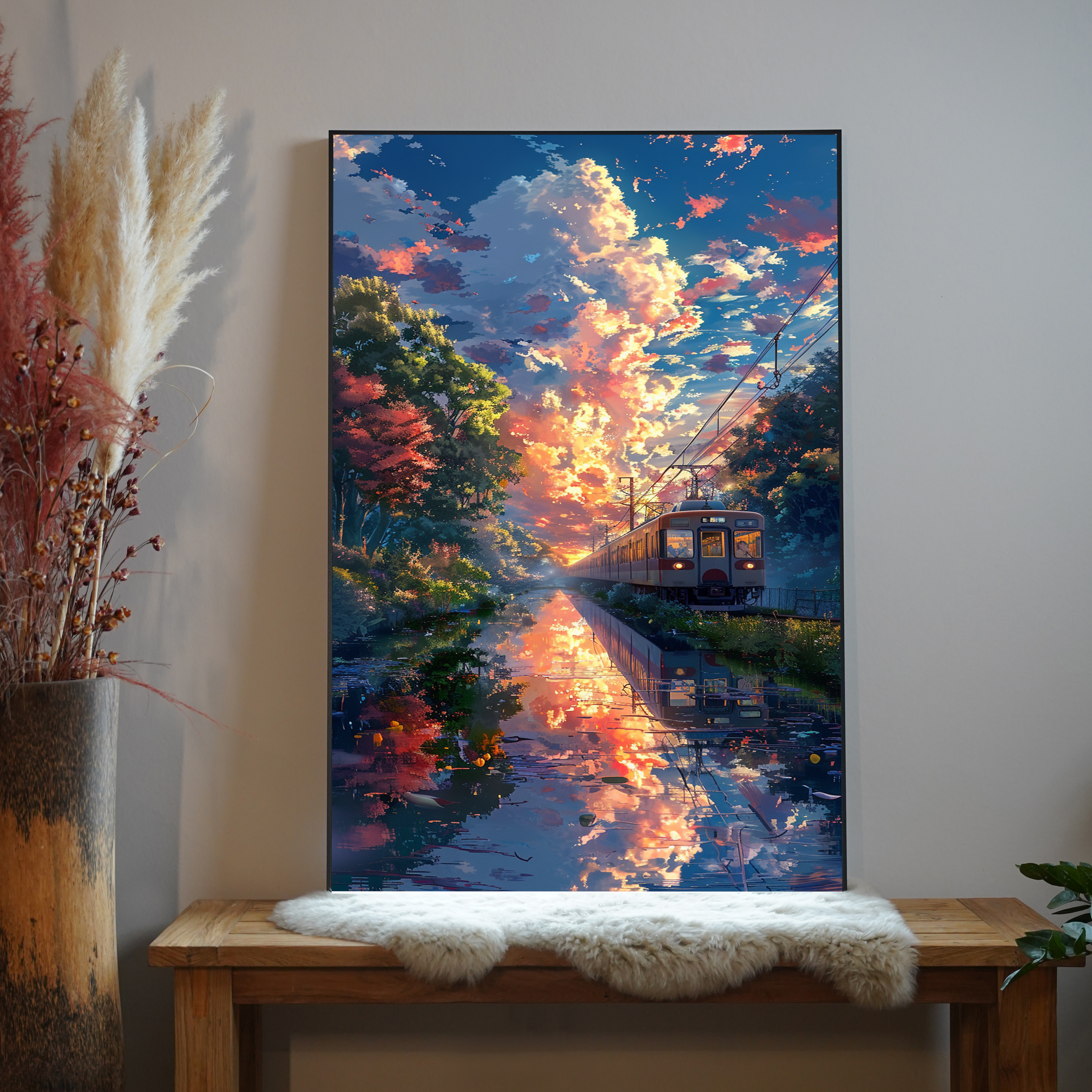 Straßenbahn Sonnenuntergang 2 | LED Bild