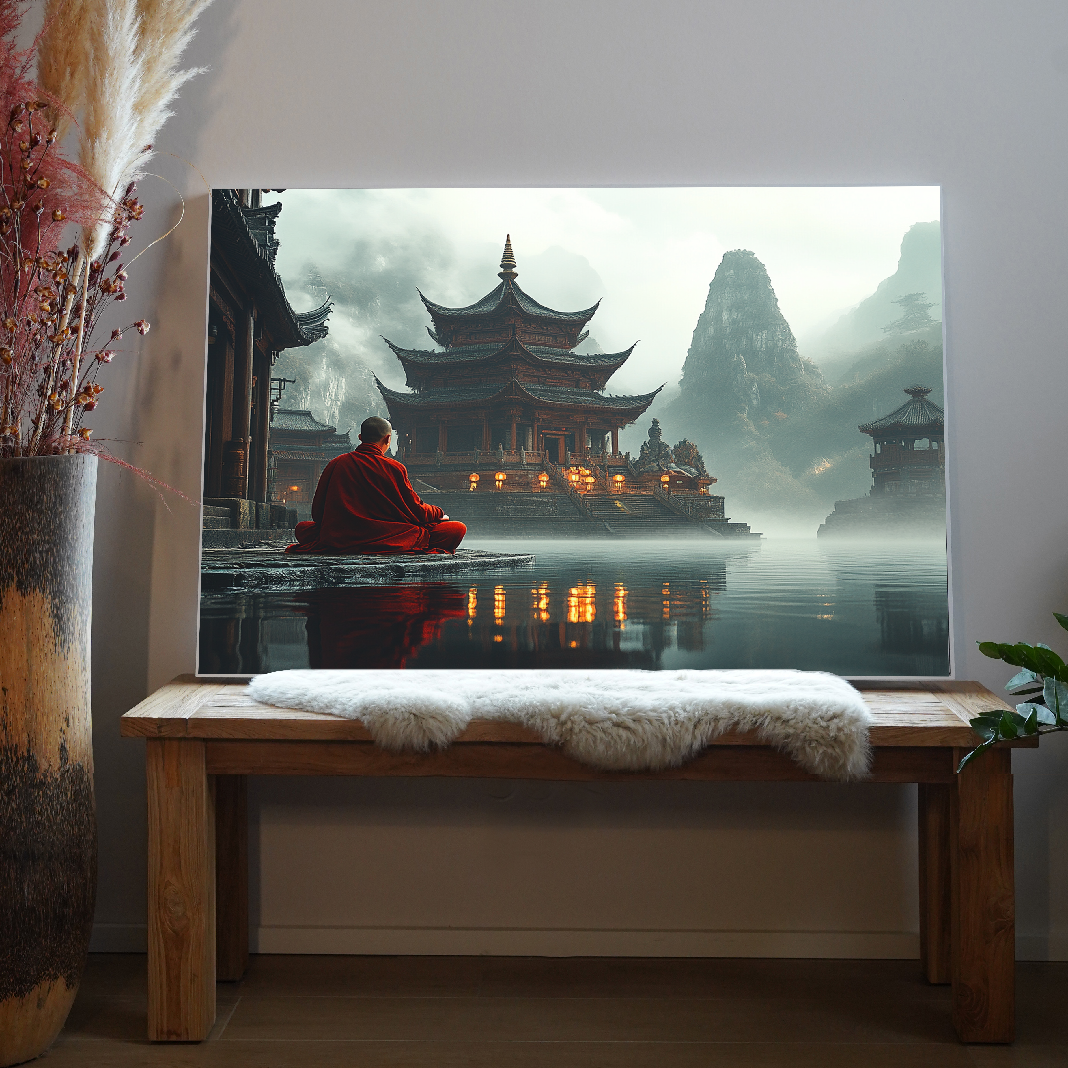Mönch Asiatischer Tempel 1 | LED Bild