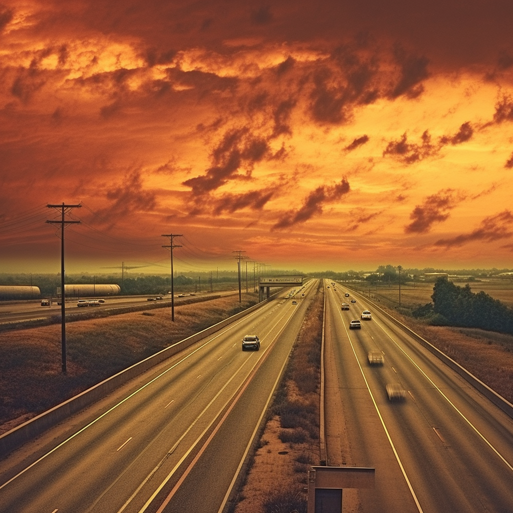 Autobahn Düsterer Himmel 1 | LED Bild