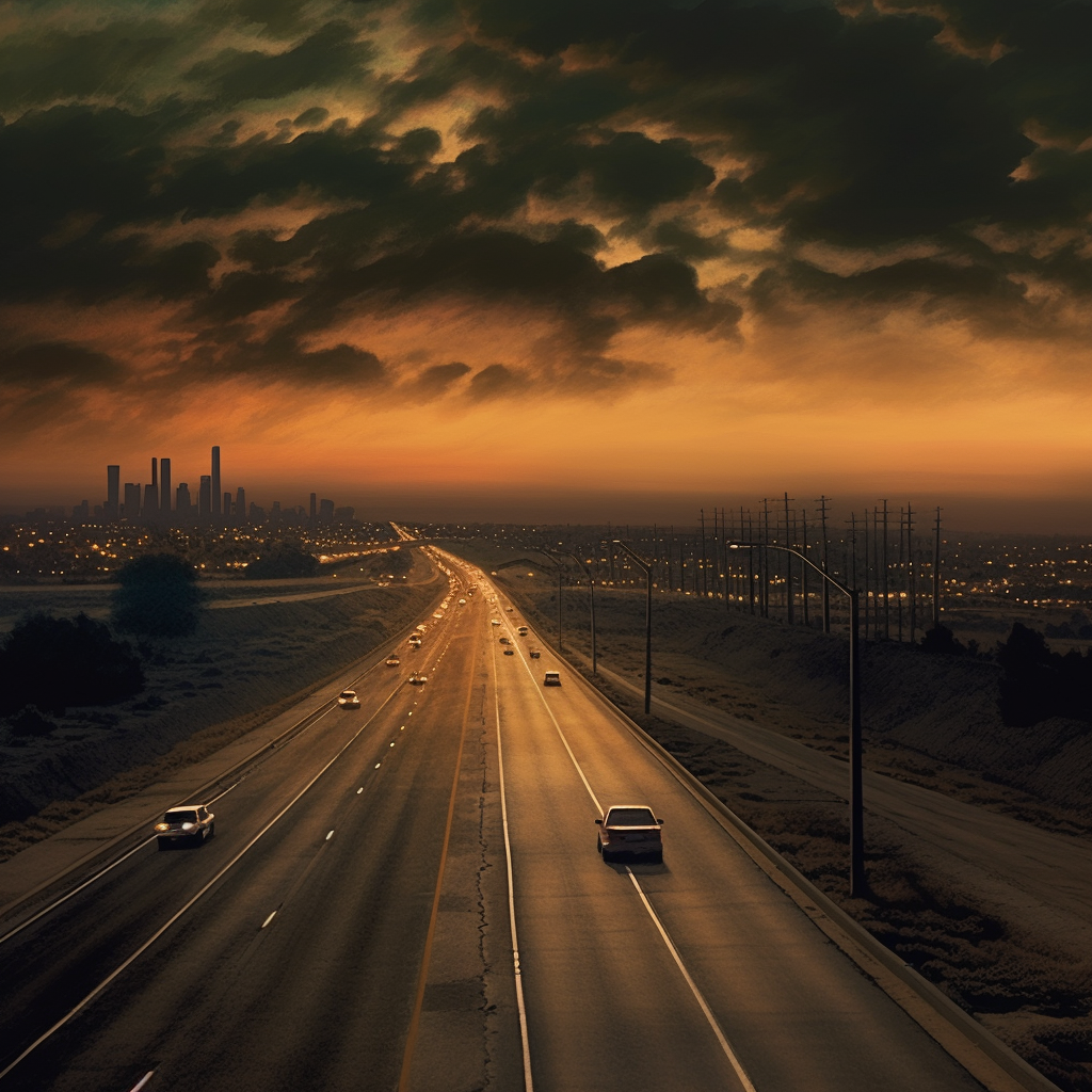 Autobahn Düsterer Himmel 2 | LED Bild