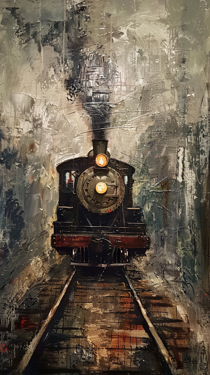 Eisenbahn Ölgemälde 1 | LED Bild