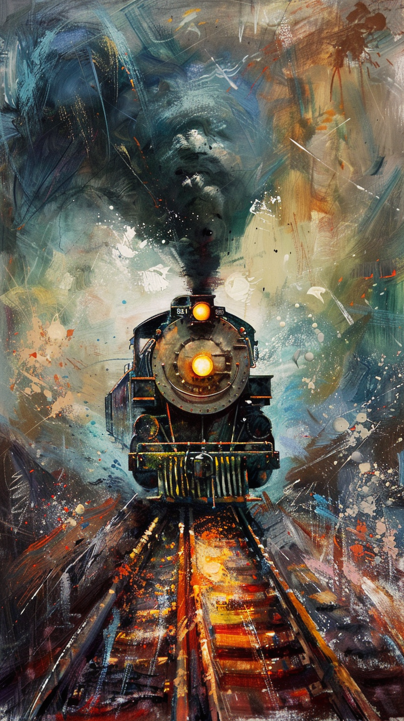 Eisenbahn Ölgemälde 3 | LED Bild