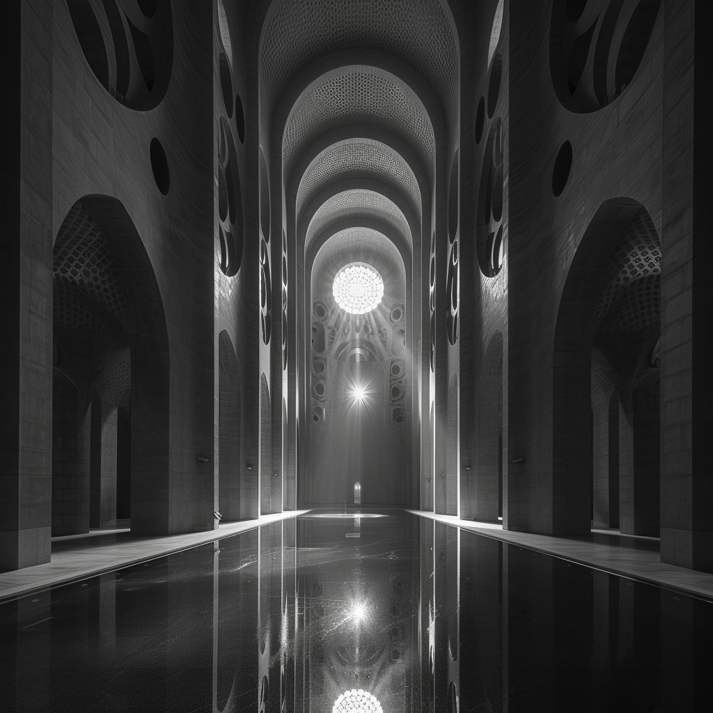 Abstraktes Haus Dunkel | LED Bild