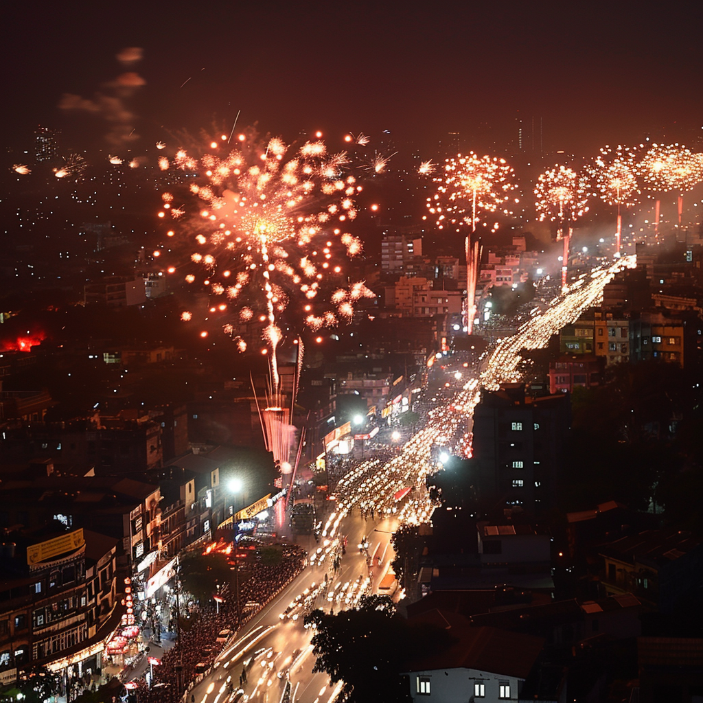 Feuerwerk Großstadt 1 | LED Bild