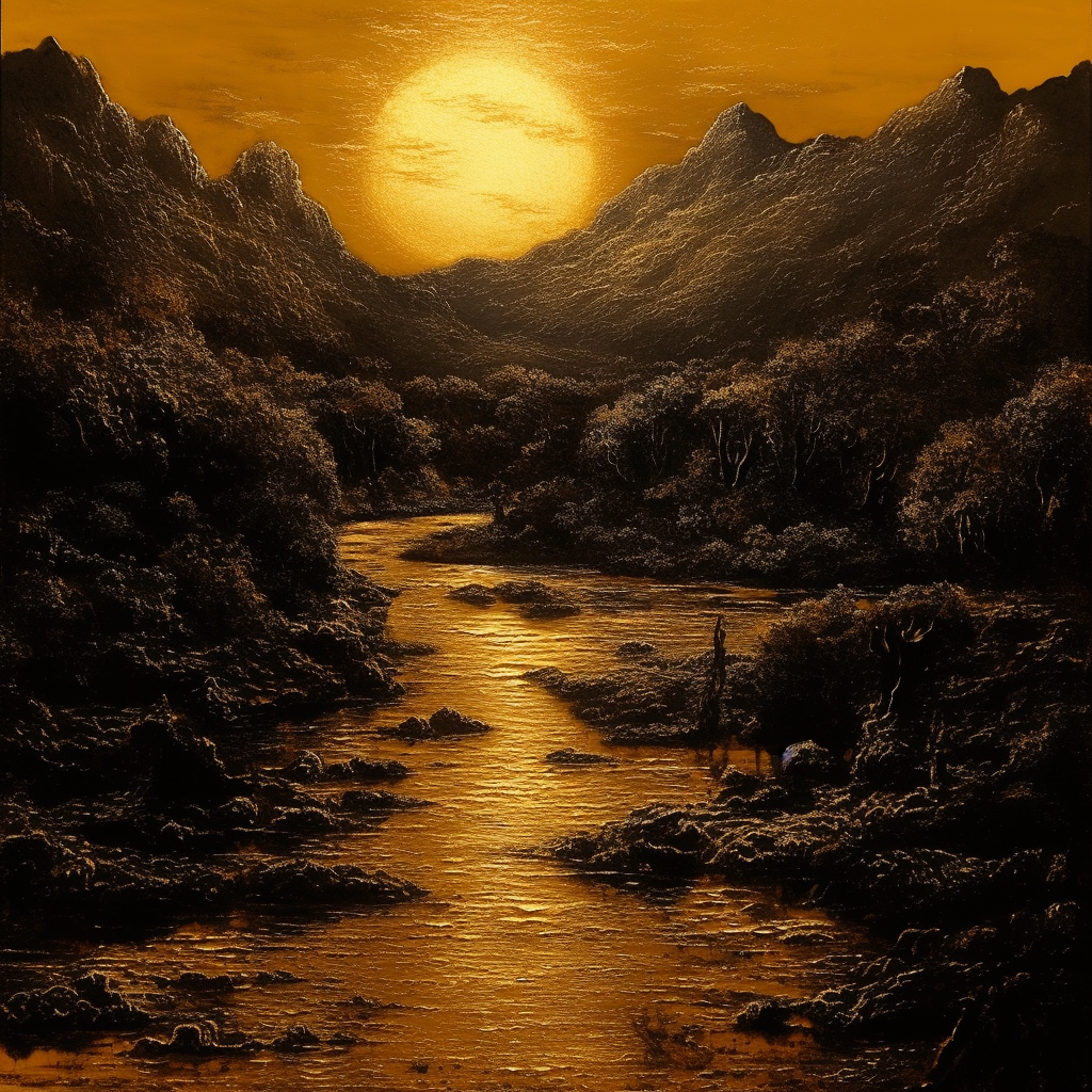 Fluss Gelblich 2 | LED Bild