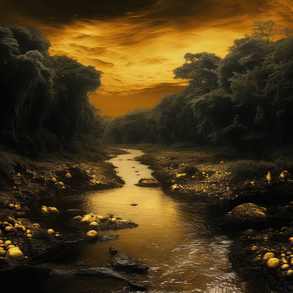 Fluss Gelblich 3 | LED Bild