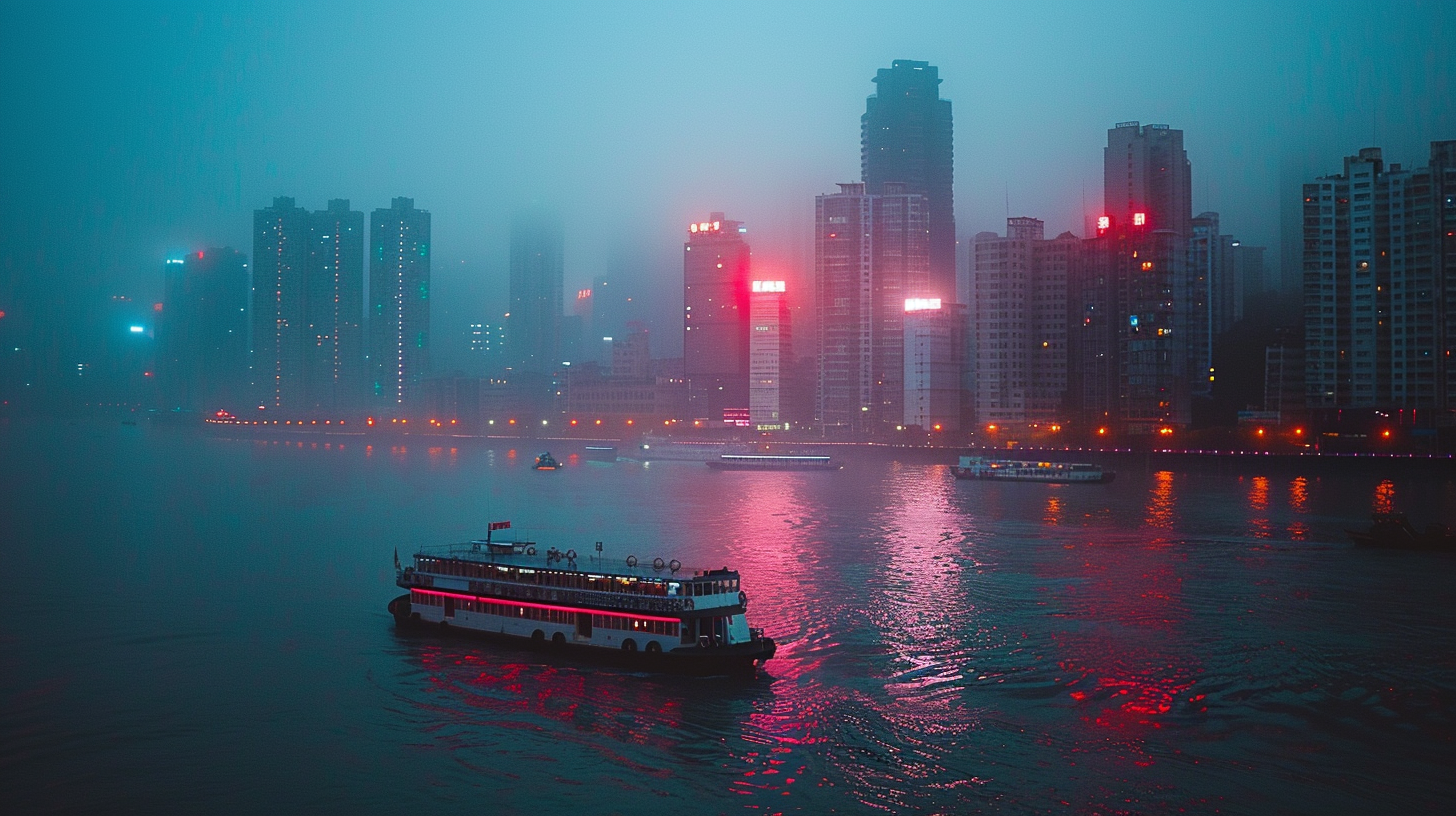 Nebelige Fähre | LED Bild