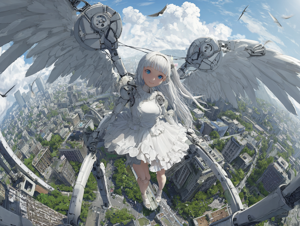 Engel Roboter Anime 1 | LED Bild