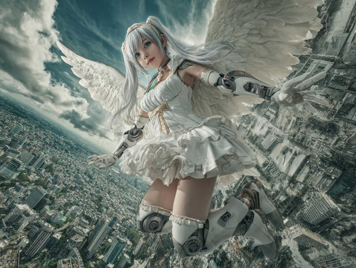 Engel Roboter Anime 2 | LED Bild