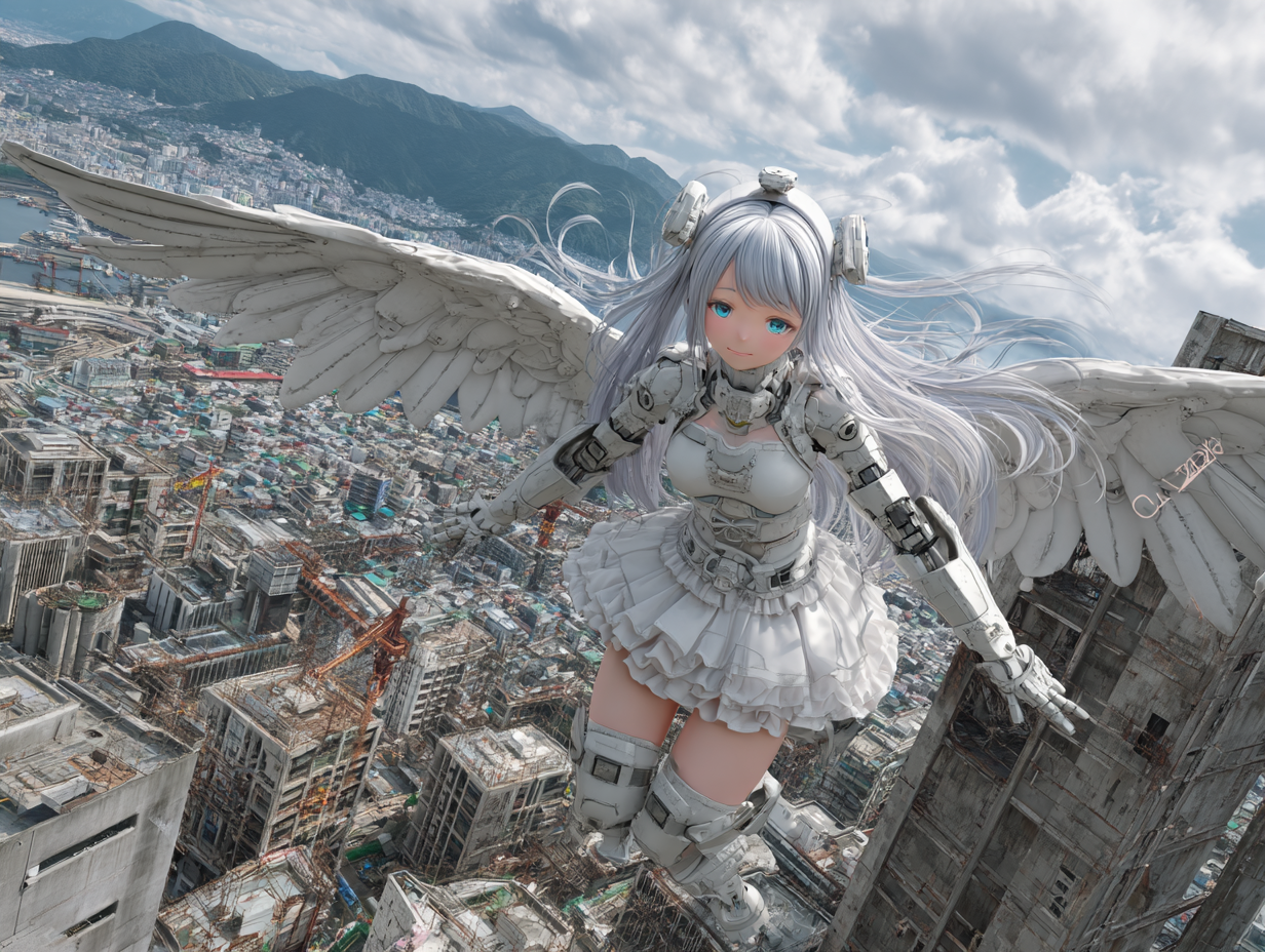 Engel Roboter Anime 3 | LED Bild