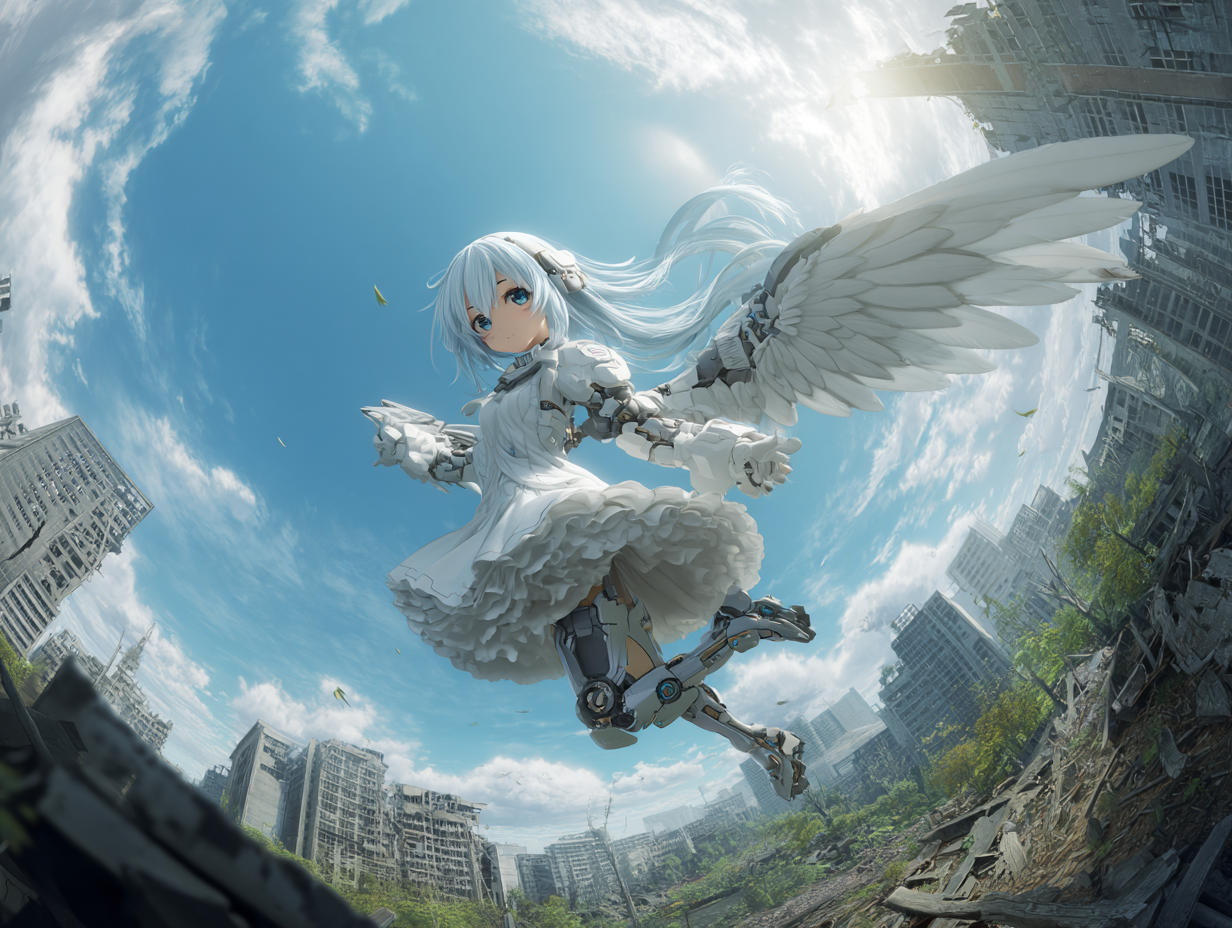 Engel Roboter Anime 4 | LED Bild