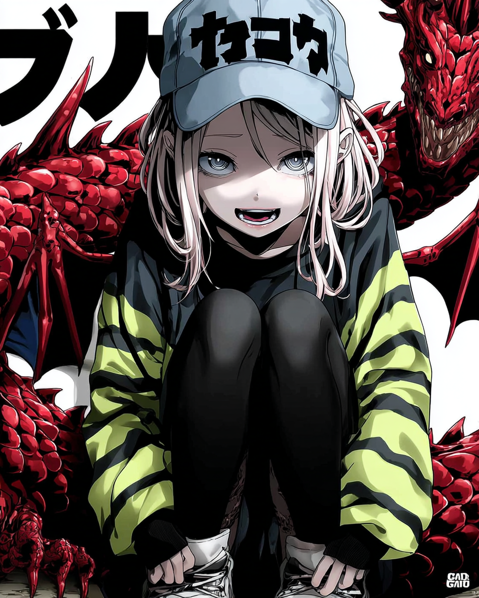 Mädchen Drache Anime 2 | LED Bild