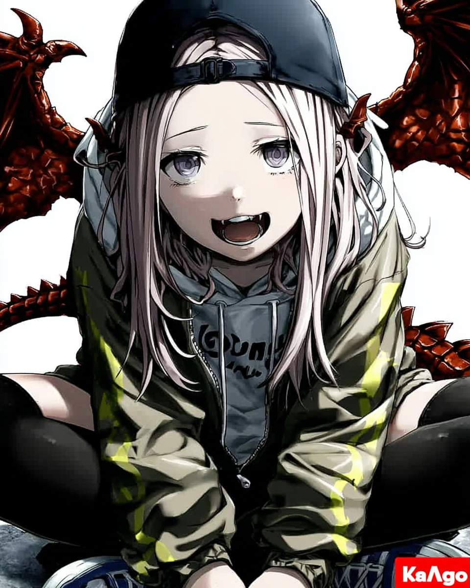 Mädchen Drache Anime 3 | LED Bild