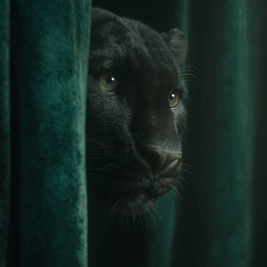 Panther Grüner Vorhang 2 | LED Bild