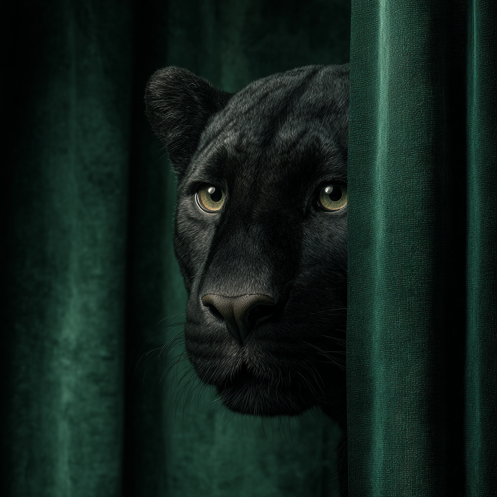 Panther Grüner Vorhang 4 | LED Bild