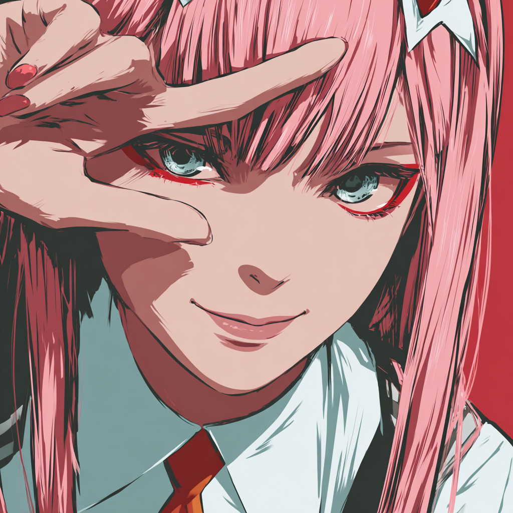 Manga Mädchen Pink 1 | LED Bild