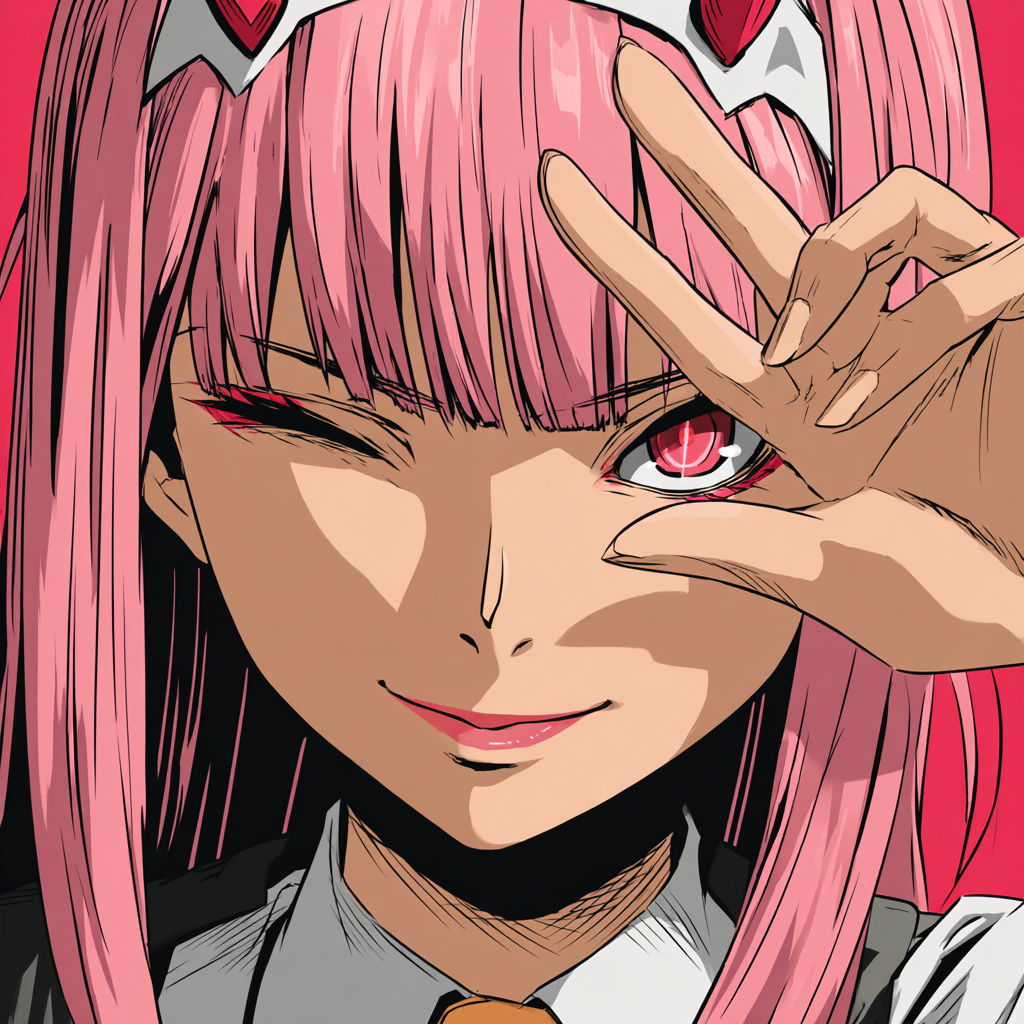 Manga Mädchen Pink 3 | LED Bild