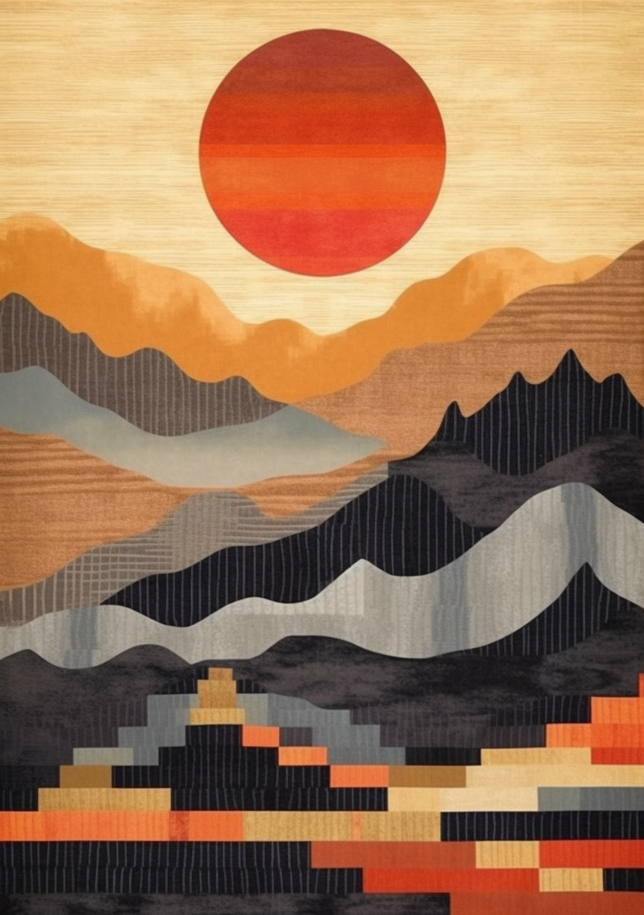 Abstrakter Sonnenaufgang 4 | LED Bild