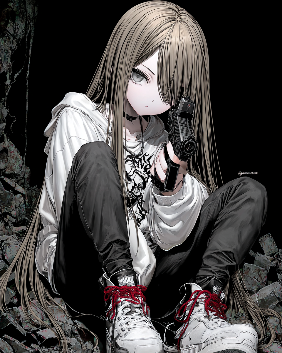 Frau mit Waffe Anime 4 | LED Bild