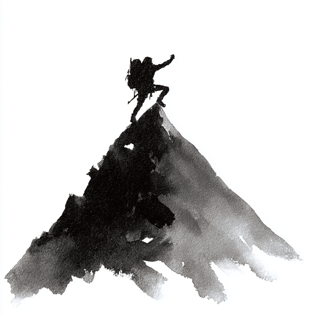 Bergsteiger Silhouette 1 | LED Bild