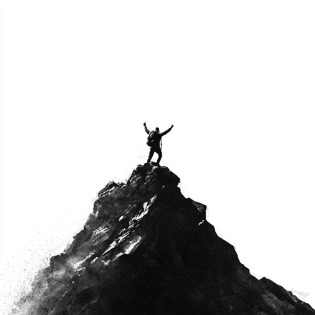 Bergsteiger Silhouette 2 | LED Bild