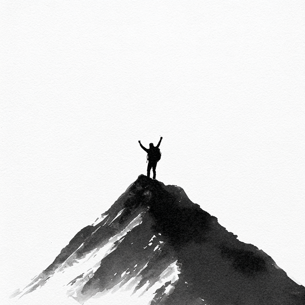 Bergsteiger Silhouette 4 | LED Bild