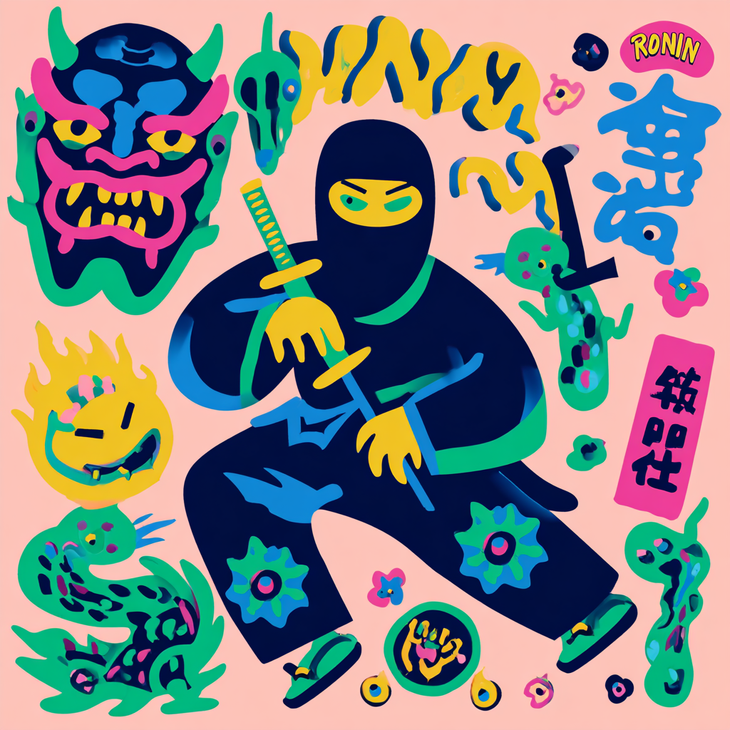 Asiatische Malerei Abstrakt 2 | LED Bild