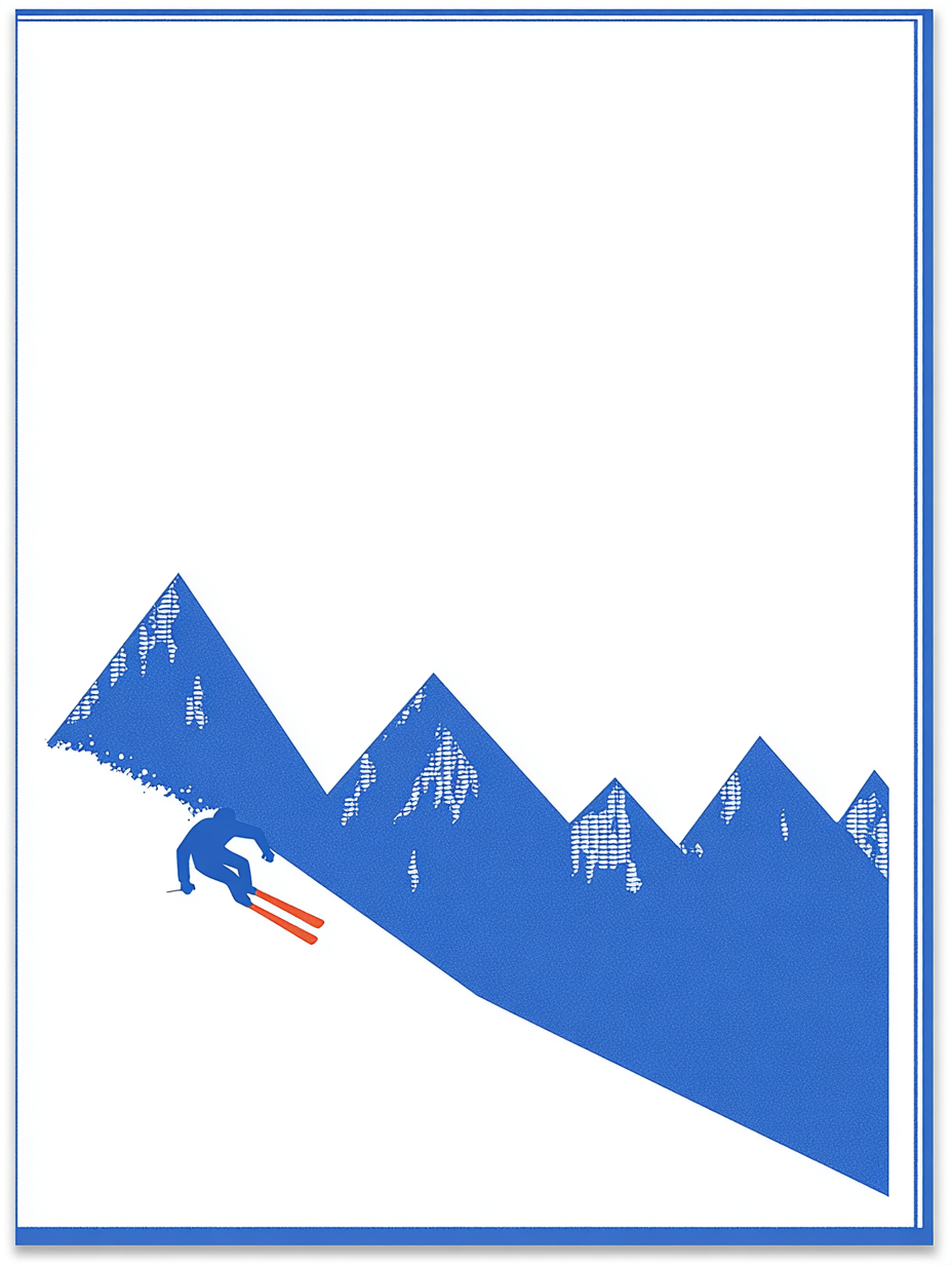 Skifahrer Blau 1 | LED Bild