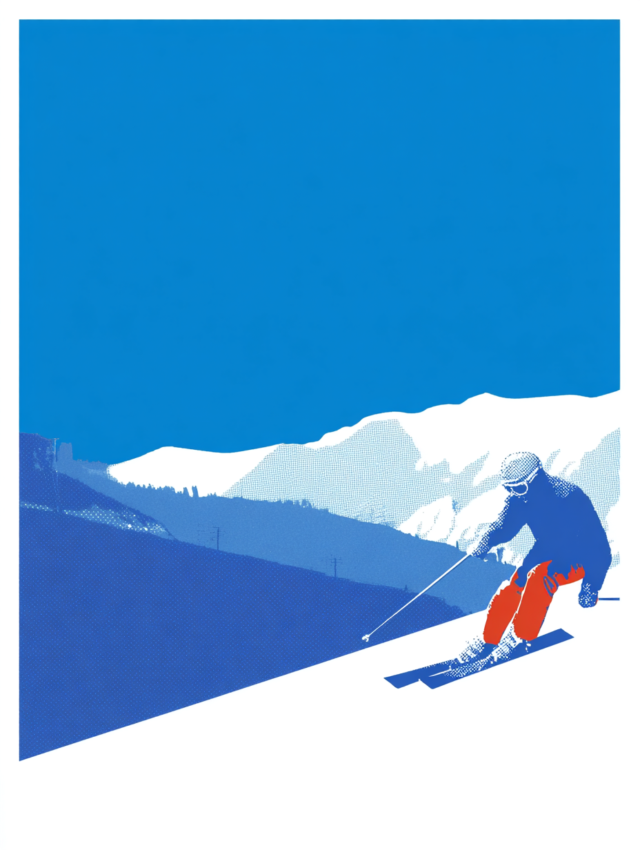 Skifahrer Blau 3 | LED Bild