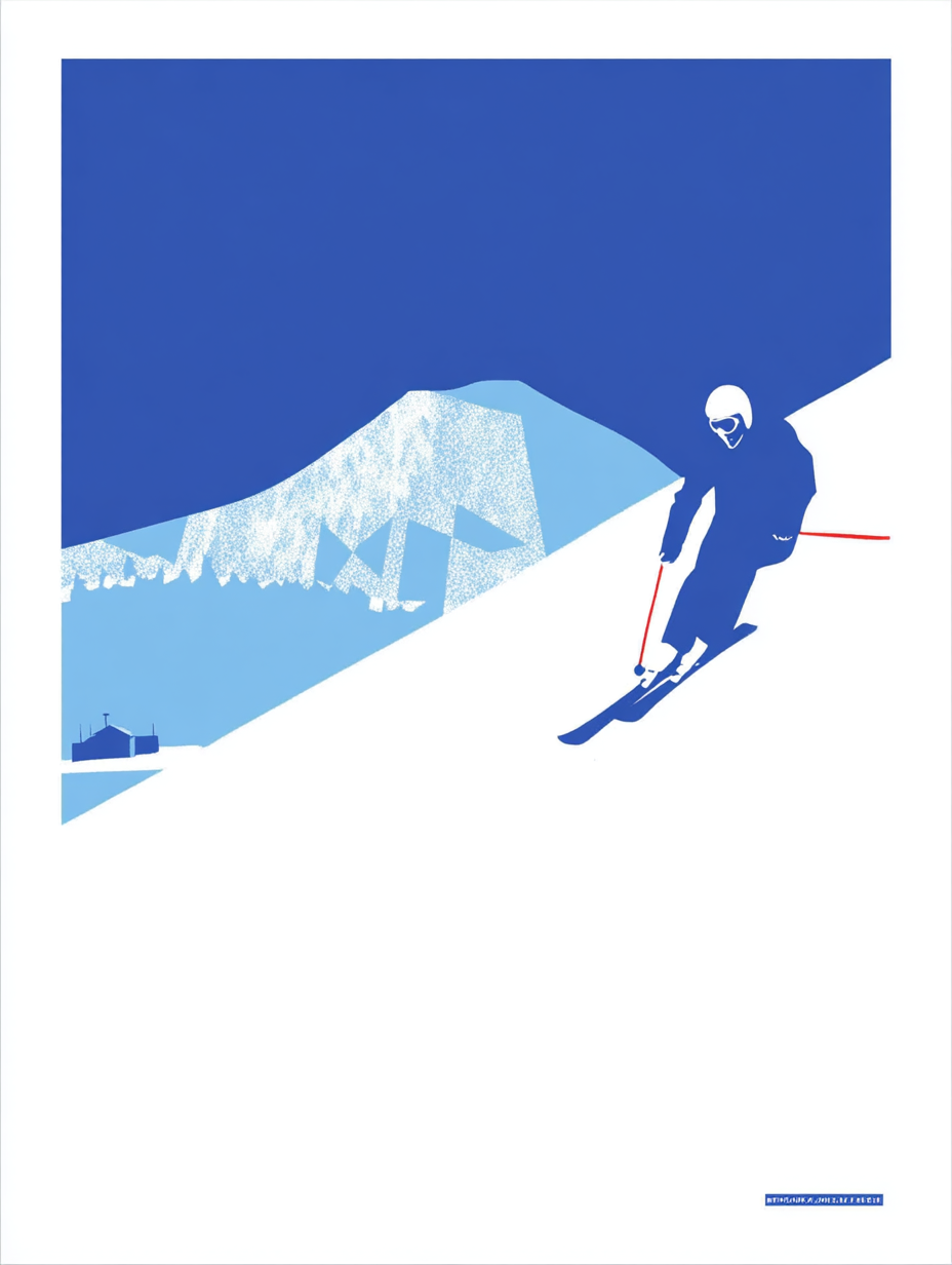 Skifahrer Blau 4 | LED Bild