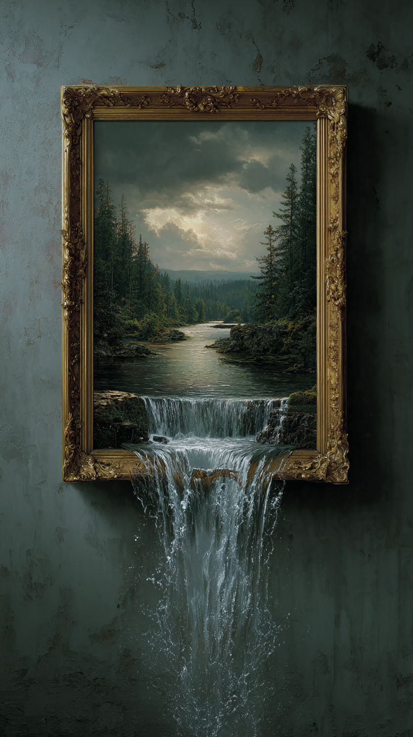 Gemälde Wasserfall 1 | LED Bild