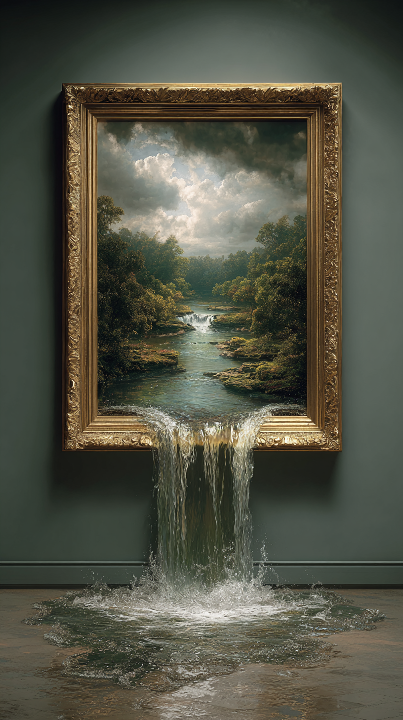 Gemälde Wasserfall 2 | LED Bild