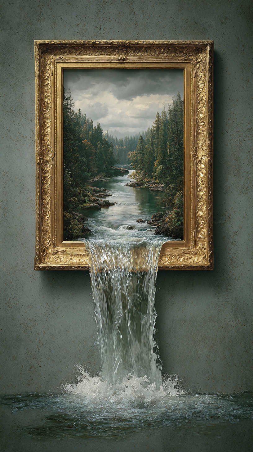 Gemälde Wasserfall 3 | LED Bild