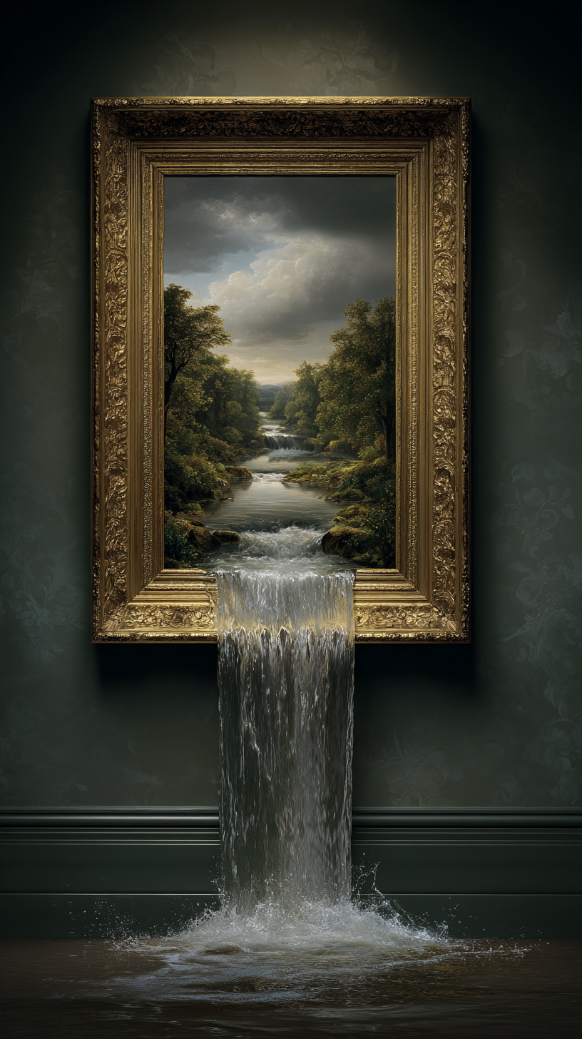 Gemälde Wasserfall 4 | LED Bild