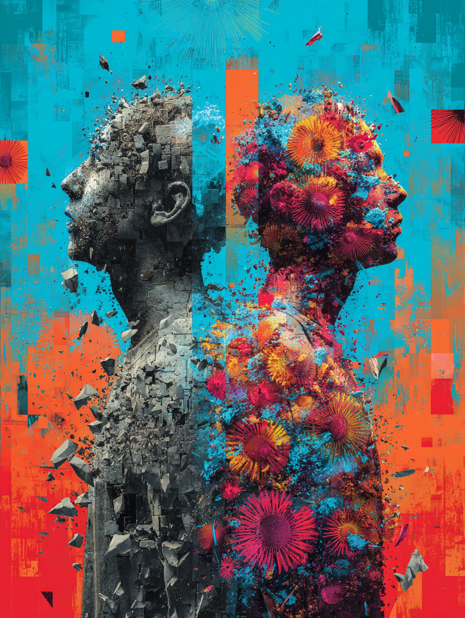 Beton & Blumen 1 | LED Bild