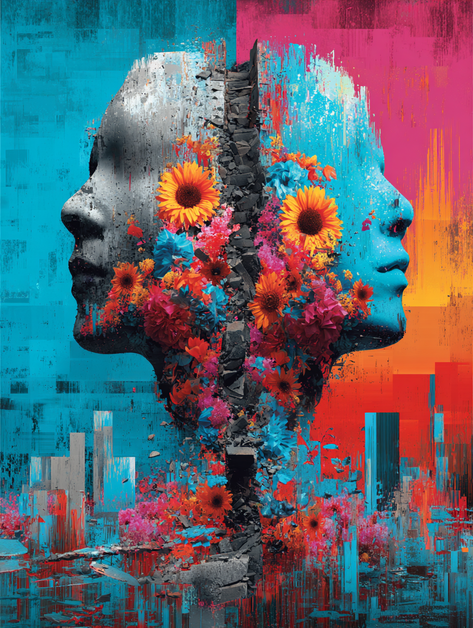 Beton & Blumen 2 | LED Bild