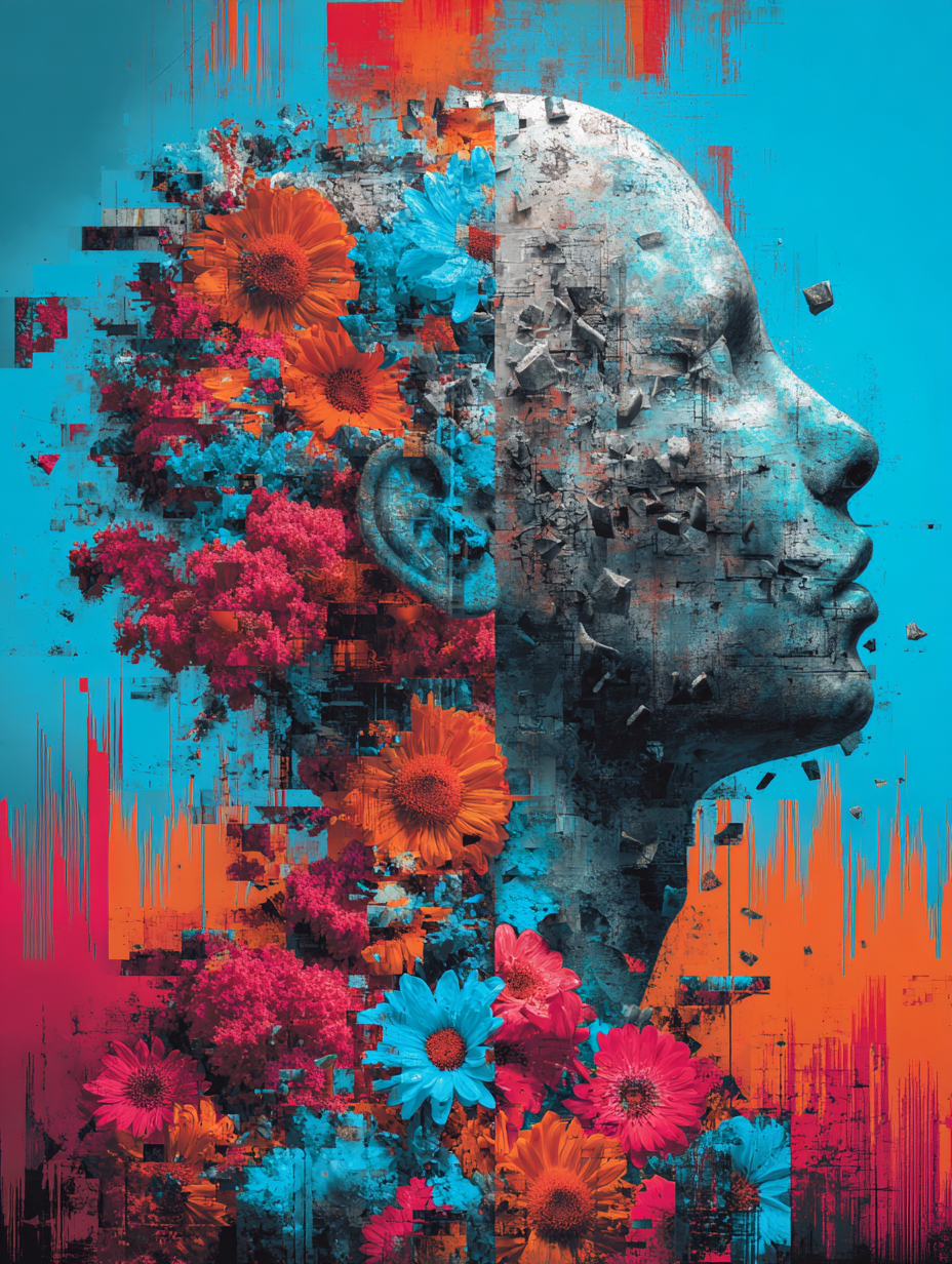 Beton & Blumen 4 | LED Bild