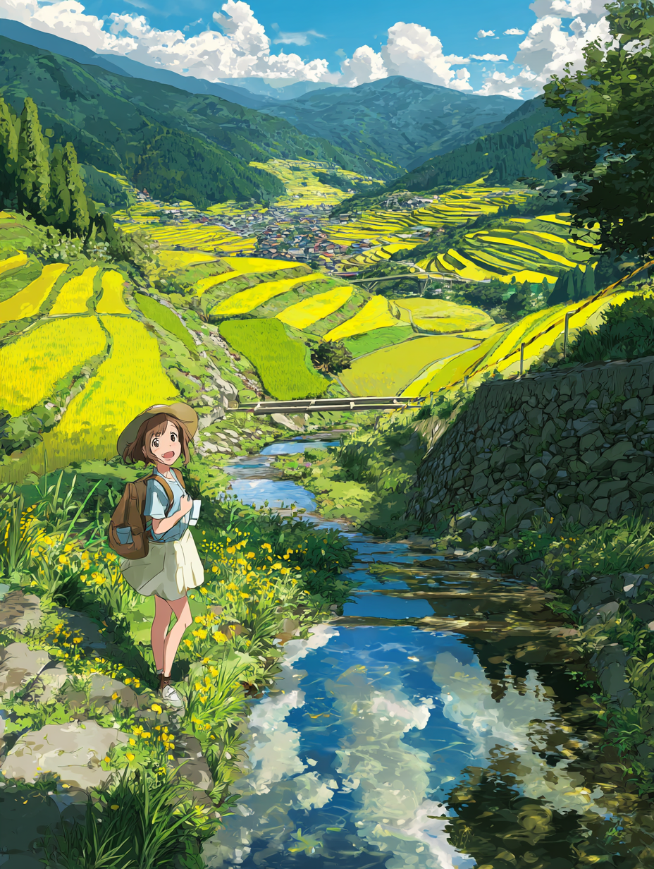 Bach Mädchen Anime 1 | LED Bild