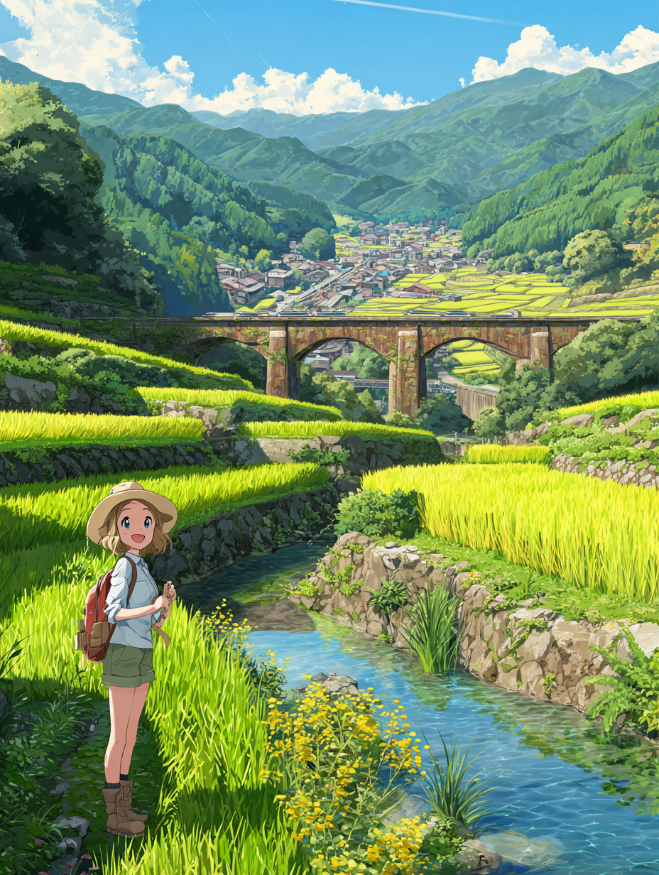 Bach Mädchen Anime 2 | LED Bild