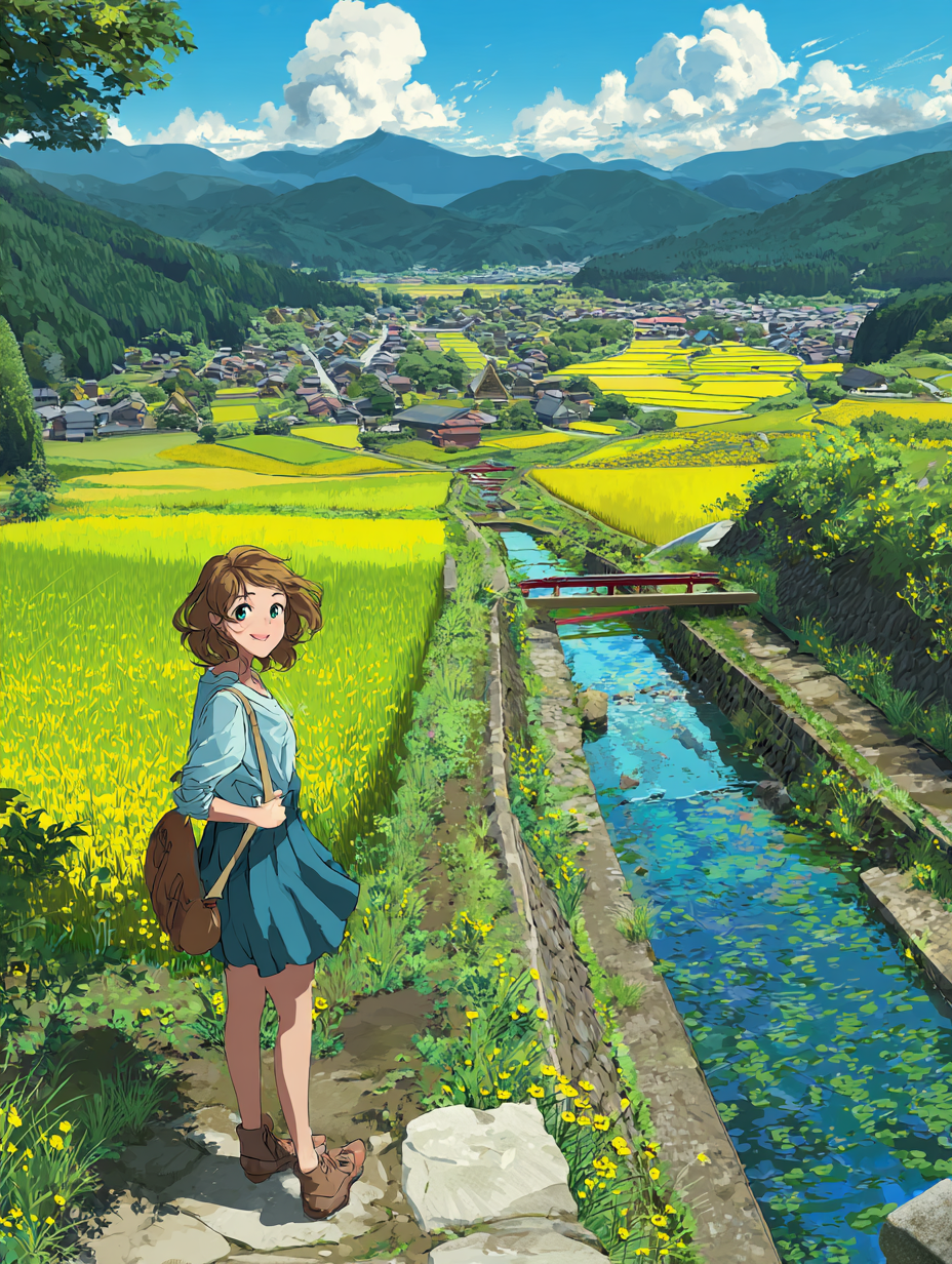 Bach Mädchen Anime 3 | LED Bild