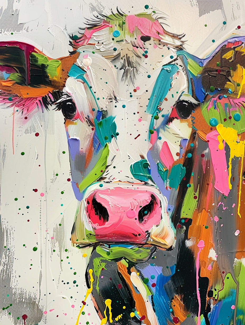 Bunte Abstrakte Kuh 1 | LED Bild