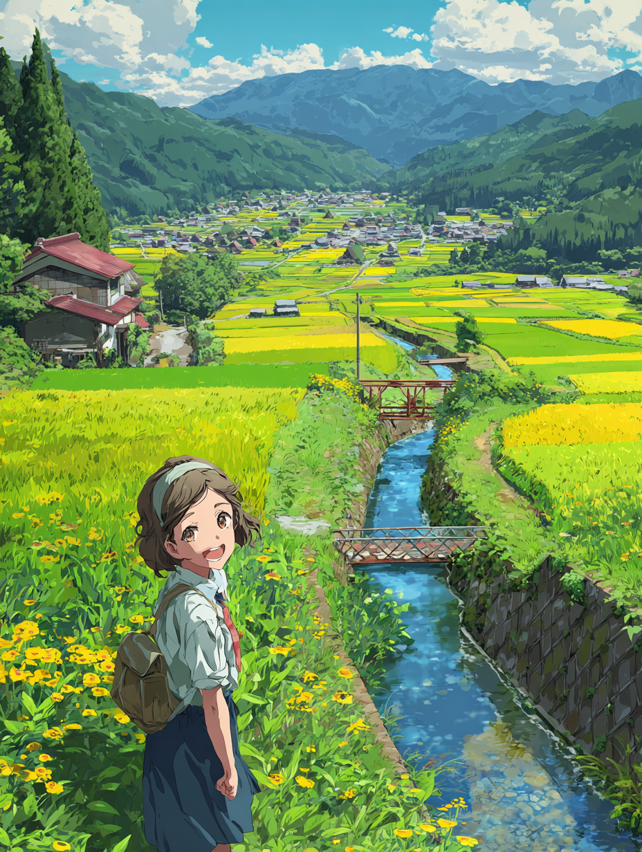 Bach Mädchen Anime 4 | LED Bild