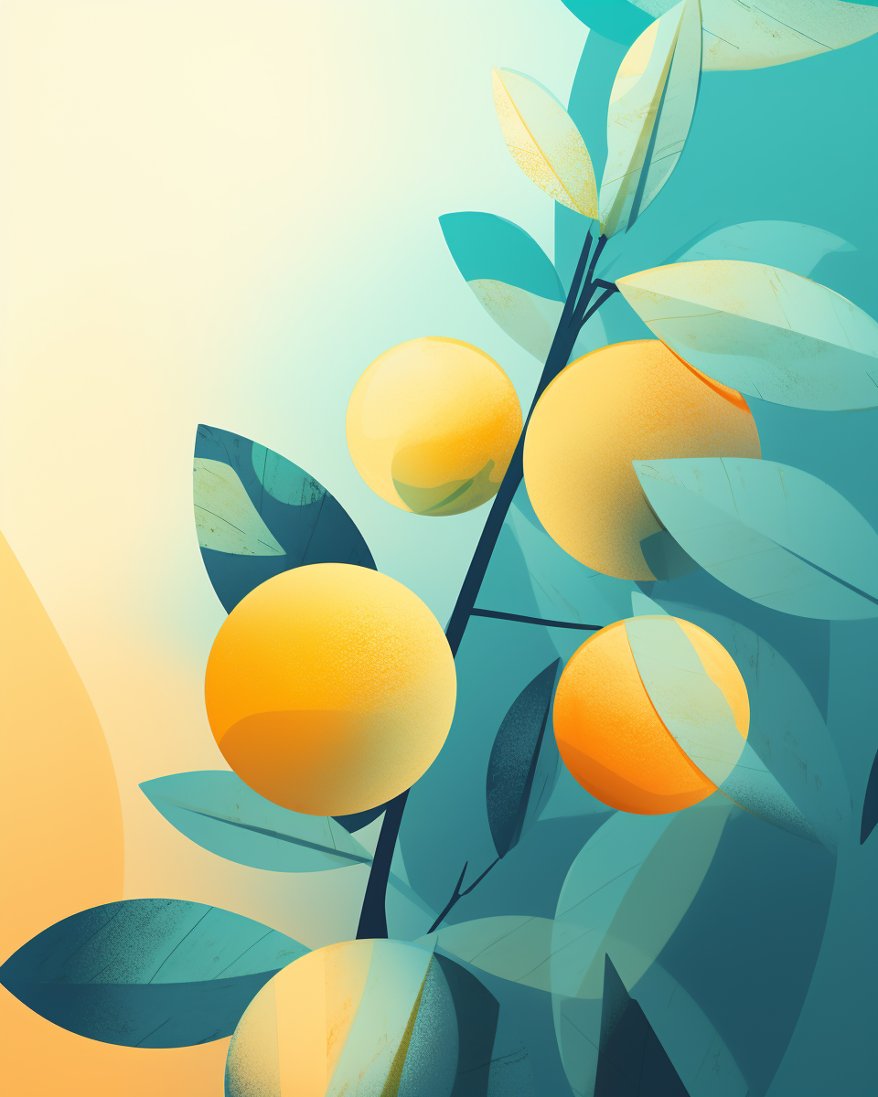 Abstrakter Zitronenast | LED Bild