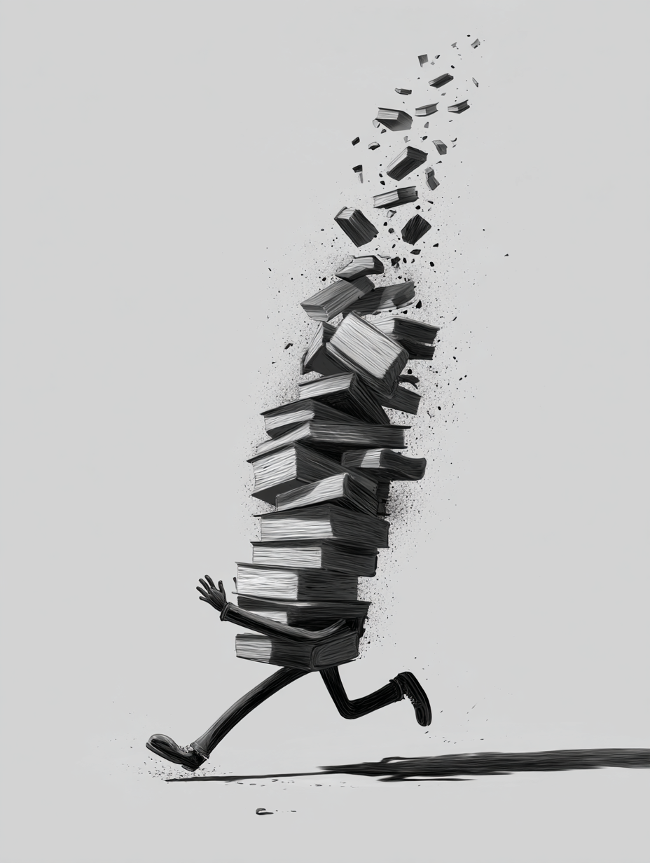 Laufende Bücher Dunkel | LED Bild