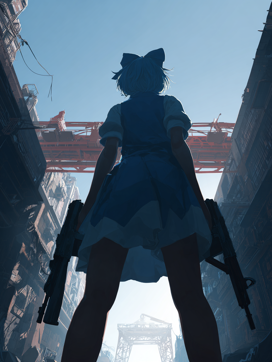 Mädchen Blau Anime 1 | LED Bild